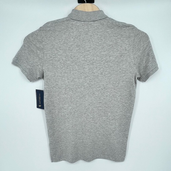 NWT U.S. Polo Assn Interlock Polo Mens Small Light Gray Heather Luxury Feel - Picture 3 of 9